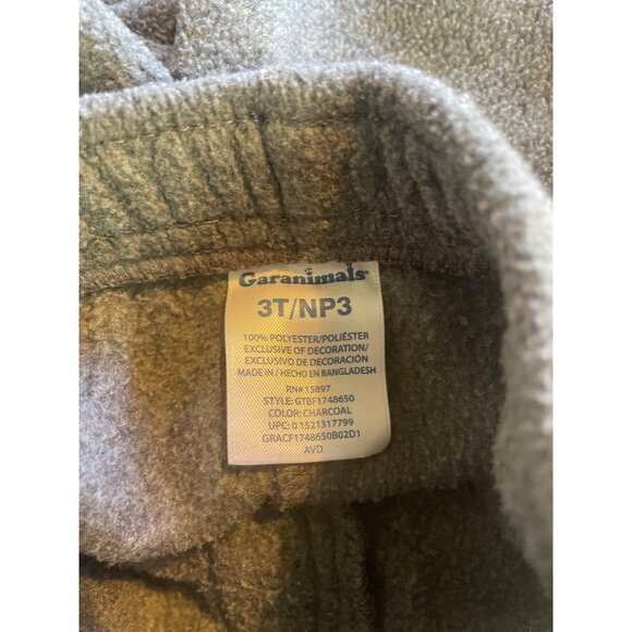 Garanimals 3T Charcoal Gray Fleece Cargo Pants Toddler Boy Blue Drawstring - Picture 3 of 6